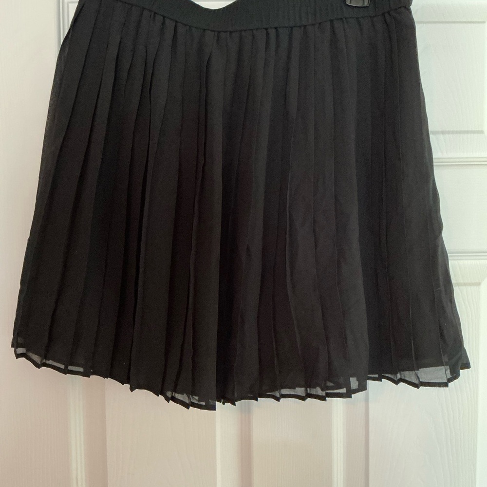 Elegant Black Pleated Skirt